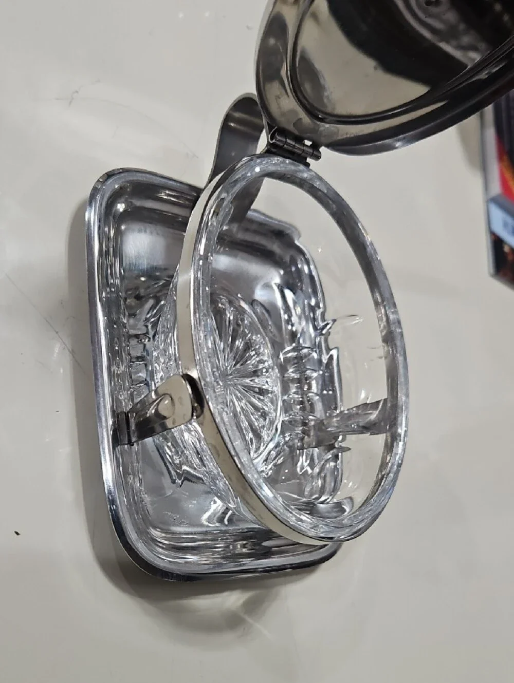 Vintage Style Silver-Plated Covered Crystal Butter Dish